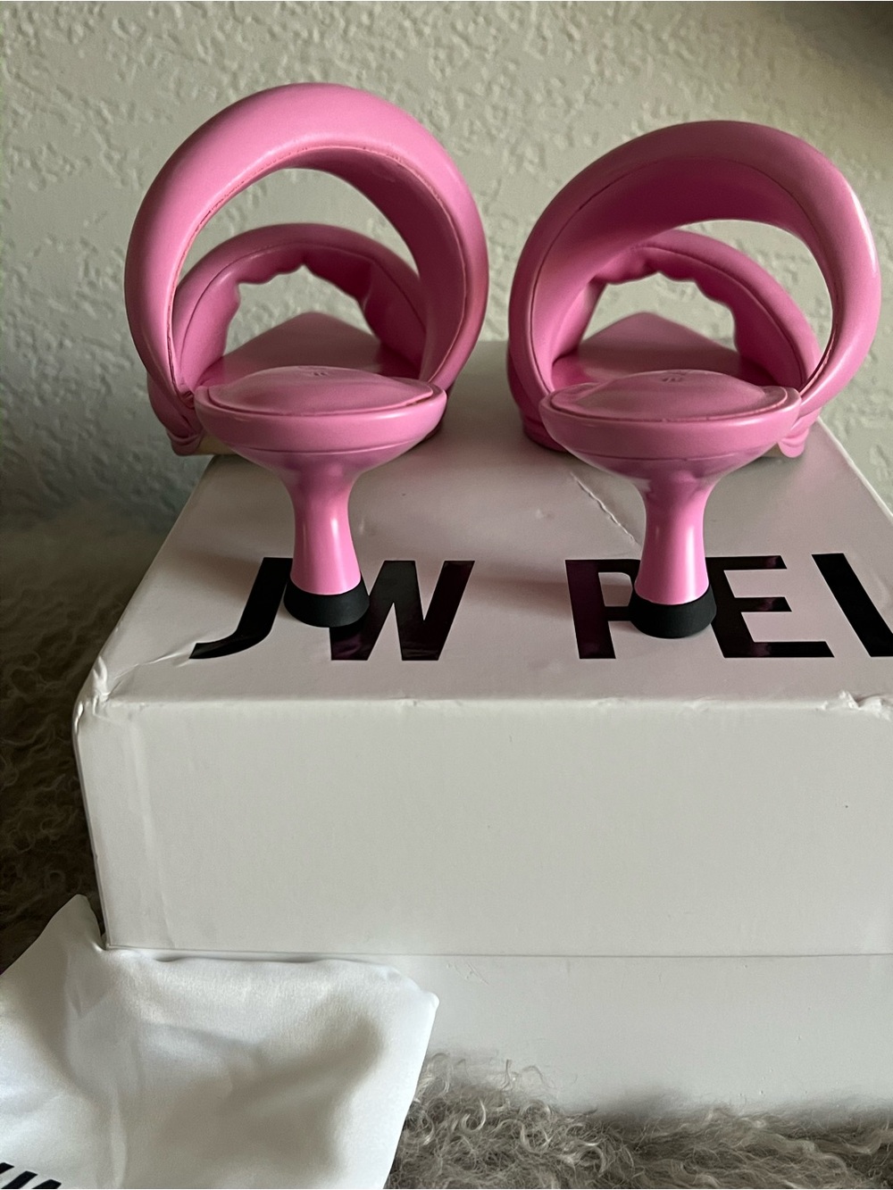 JW PEI Bubble Strap Pointed Toe Mule in Hot Pink - Picture 5 of 5